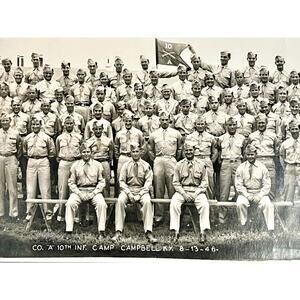 WWII Photo-Co A 10th Infantry-Camp Campbell Kentucky-1946-Panoramic-Yard Long